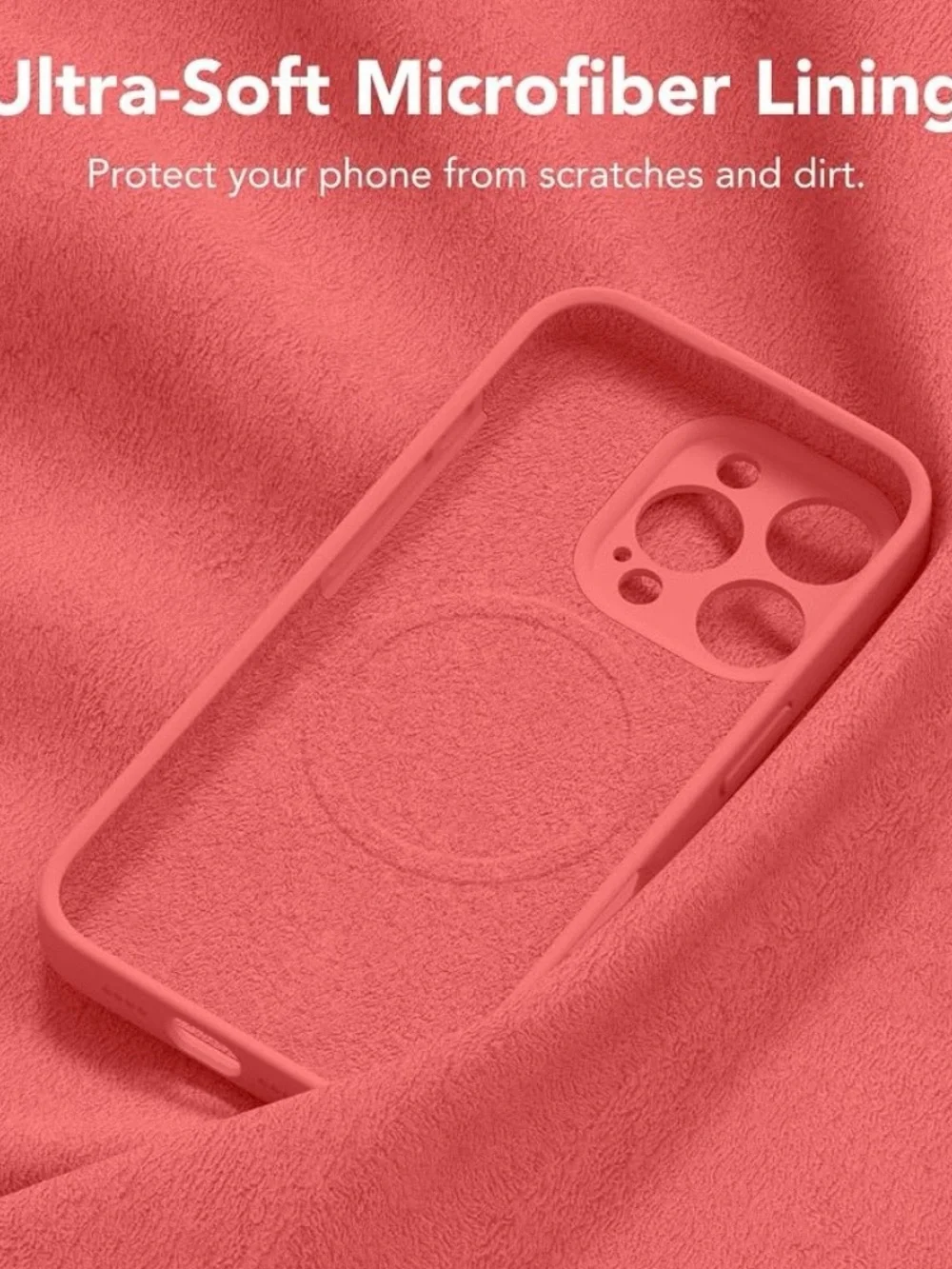 Red Silicone Phone Case for iPhone - 16 Pro Case Lightweight Protective Cover